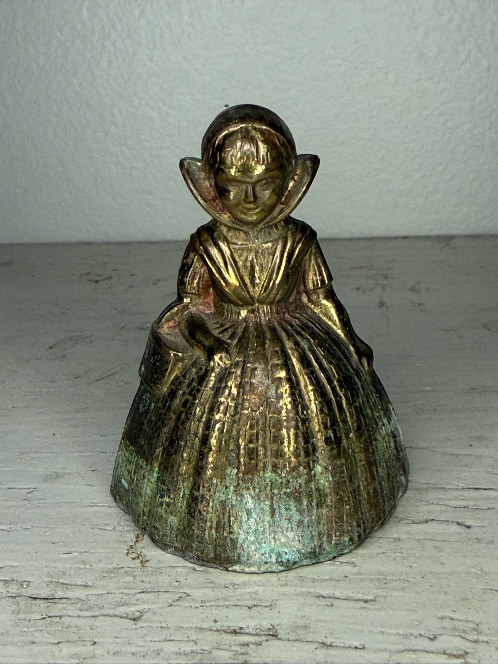 Vintage Brass Crinoline Lady Dinner Bell – Victorian Style Dress Tea Bell